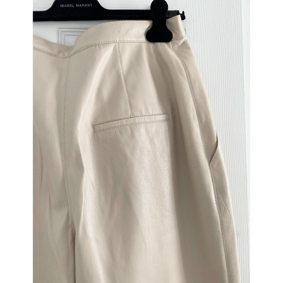Nanushka "Mitsu" Faux-Leather Pants in Beige, size XL - Picture 8 of 10